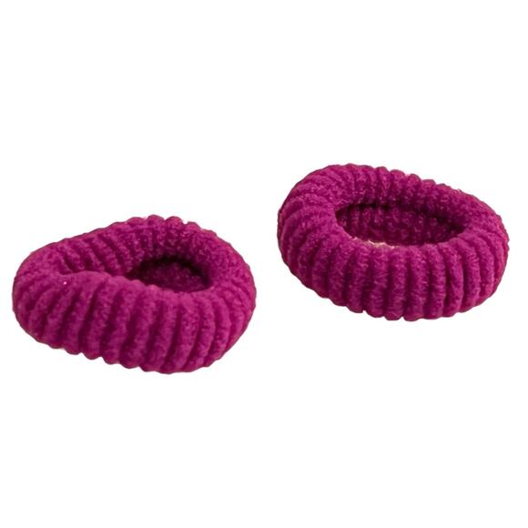 American Girl Doll Hair Ties 2 Ponytail Holders Elastic Style Accessories Purple - Picture 2 of 3